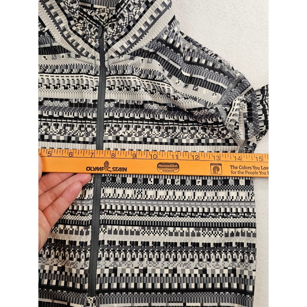 Nike Pro Dri-FIT Womens Small Half Zip Pullover Geometric Pixel Black White Gray - Picture 5 of 11